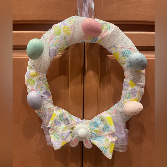 Easter Wreath Bunny Egg Homemade - Picture 1 of 3
